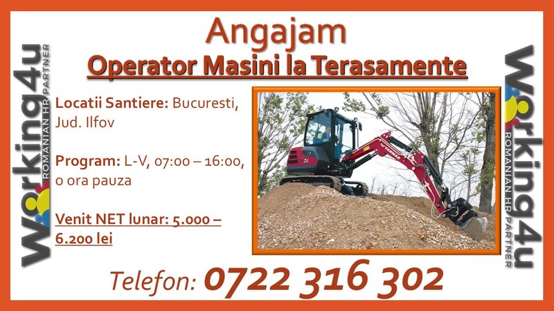 Operator masinist la terasamente.